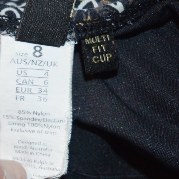 Nip Tuck Black Gold Suit Multi Fit Cup Size 8 - Picture 4 of 9